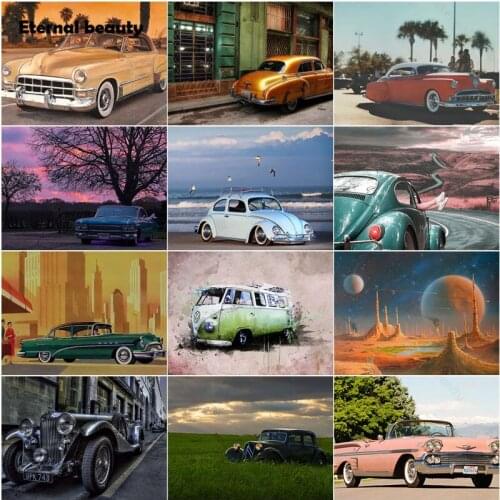 5D Diamond Painting Ford Mustang Car Cross Stitch Kits Vintage Home Decoration Needlework Full Square Diamond Embroidery Artwork