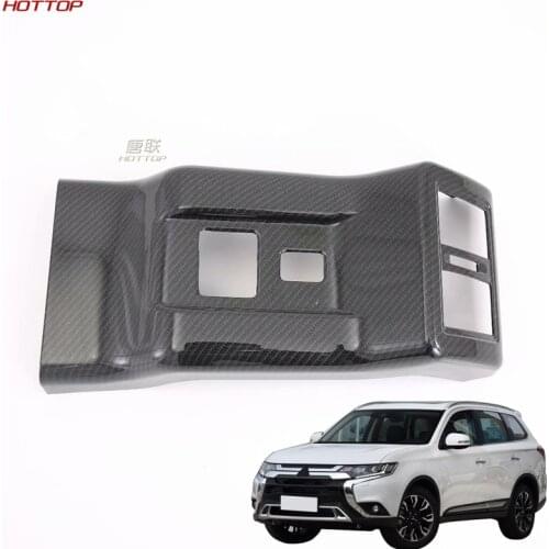 ABS Carbon Fiber Texture Black Rear Air Condition Outlet Vent Frame Cover For Mitsubishi Outlander 2019