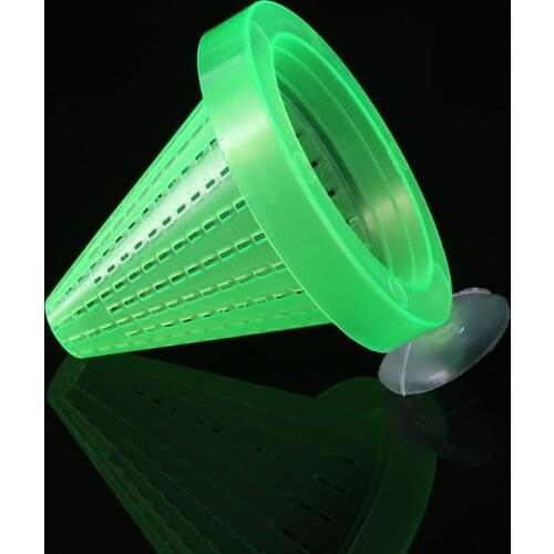 Aquarium Fish Feeder Red Worm Feeding Cup Fish Tank Plastic Funnel Feeder With Suckers