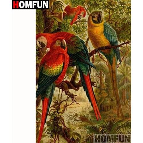 HOMFUN Full Square/Round Drill 5D DIY Diamond Painting "Animal parrot" Embroidery Cross Stitch 5D Home Decor Gift A18318
