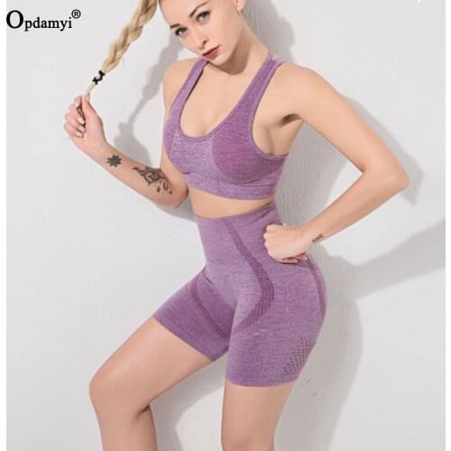 2 piece Seamless Gym Sets Yoga Pants Clothing Sports Bra High Waist Leggings Workout Shorts Sportswear Fitness Sport Wear Women