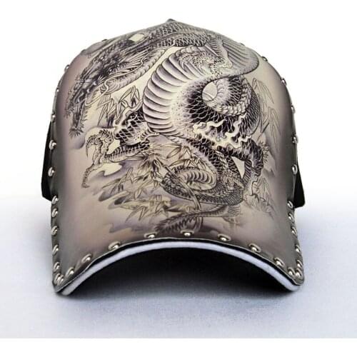 Mens Tattoo Dragon Baseball Cap Personality Fashion Street Fashion Cap Original Illustration Print Chinese Style Baseball Cap