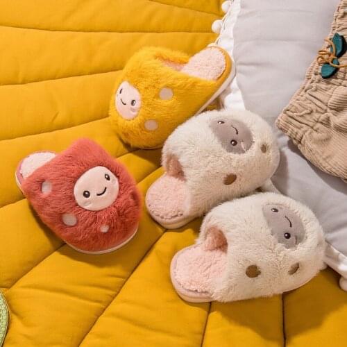 Children Cotton Slippers 2021 New Indoor Cartoon Non-slip Warmth Girl Boy Baby Soft Bottom Light Warm Fashion Cute Animal Hot