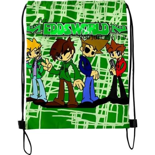 Eddsworld 3D Merch Fashion Style Student Shoulder Storage Bag Drawstring Travel Beach Backpack Toys Shoes Organizer