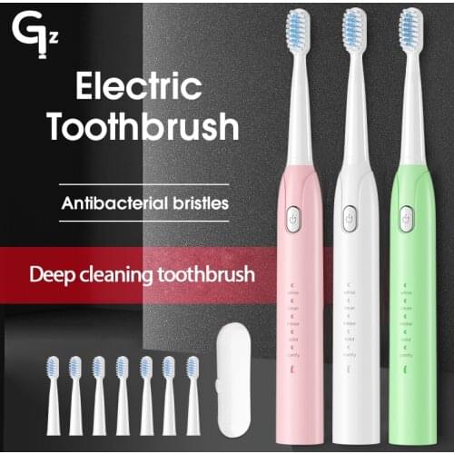 GeZhou Electric Toothbrush Rechargeable IPX7 Waterproof Sonic Toothbrush 5 Mode Travel Toothbrush with 8 Brush Head best gift