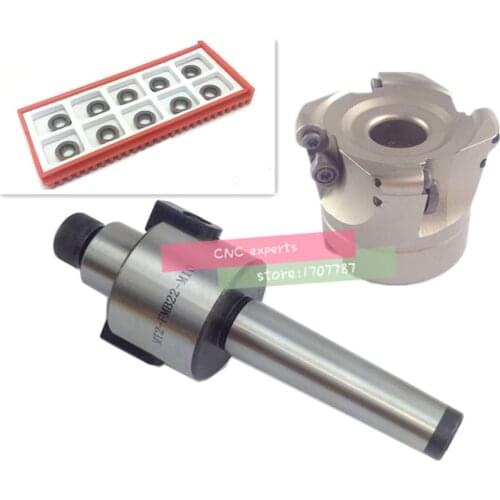 MT2 FMB22 M10 MT3 FMB22 M12 MT4 FMB22 Shank EMR5R 50-22 4T Face Milling CNC Cutter + 10pcs RPMT10T3 Inserts For Power Tool