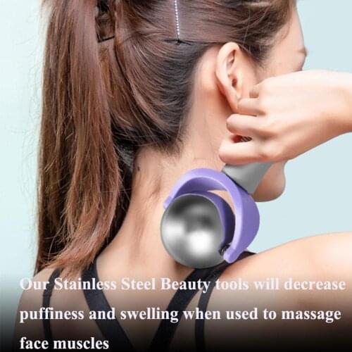 Cold Massage Ball Roller Steel Facial Ice Globes Physical Therapy Ice Ball For Muscle Pain Relief Facial Body Massager