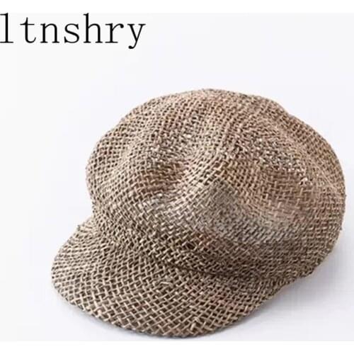 2019Summer fashion Berets women hat Breathable Straw Flat Cap chapeau Outdoor travel Newsboy Cap Ivy Cap sun hat Visor Men hat