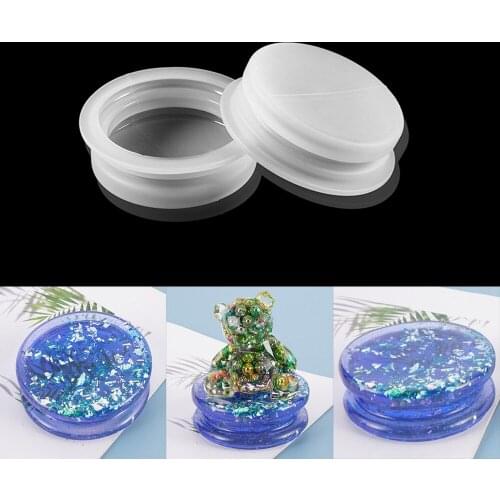1pcs Round Dish Tray Silicone Mold Multi-using Ornament Base Epoxy Resin Mould for DIY Resin Crafts Decor Jewelry Making Tool