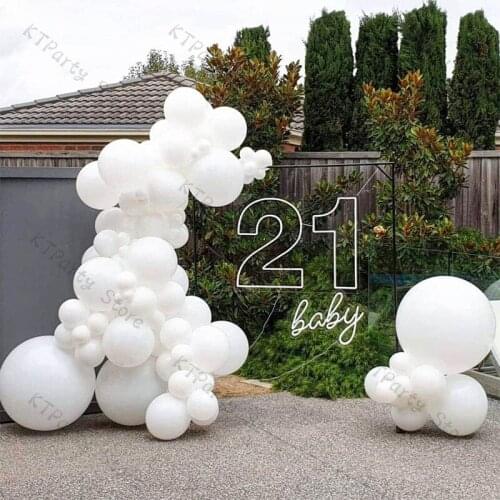 82pcs Matte White Balloons Garland Arch Kit Wedding Latex Ballon Bride Gender Reveal Baby Shower Birthday Party Decoration