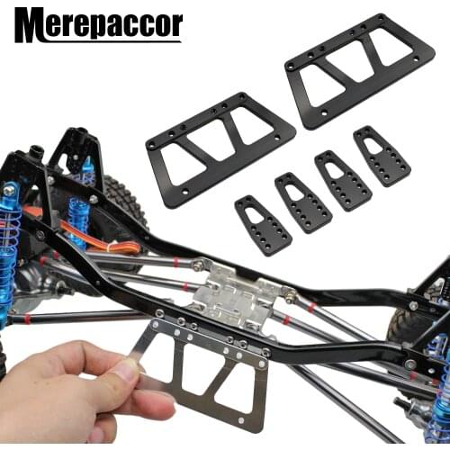 MEREPACCOR Alloy Chassis Lift Plate Set Kit for 1/10 RC Axial SCX10 Model Car Part Silver Black