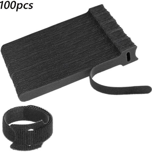 100pcs Cable Ties Reusable USB Cable Organizer Winder Cable Organizer Ties Phone Cord Earphone Wires Nylon Straps Tape Protector