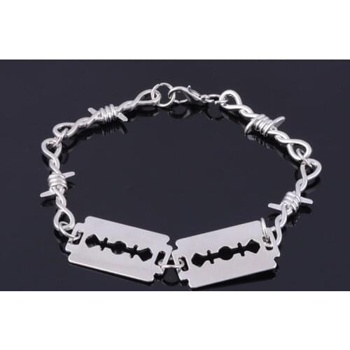 Fashion Blade Thorn Charm Bracelets Hip Hop Punk Multi Knot Thorns Iron Unisex Wristband Bracelet Men Women Harajuku Streetwear