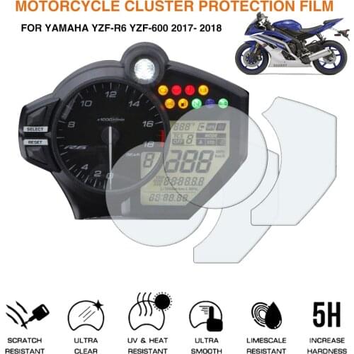 Motorcycle Cluster Instrument Speedometer Meter Scratch Protection Film Dashboard Screen Sticker For YAMAHA YZF-R6 600 YZF R1