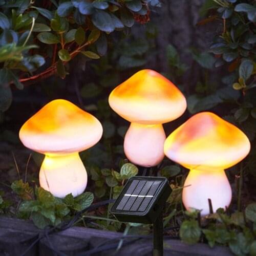 Solar Outdoor LED Mushroom Plug-in Night Light IP55 Waterproof Courtyard Garden Grass Decoration Creative Atmosphere Light
