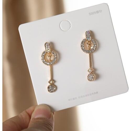 Punk Girl Earrings 2020 Fashion New Temperament Earrings Personality Super Flash Crystal Long Earrings Womens Wholesale