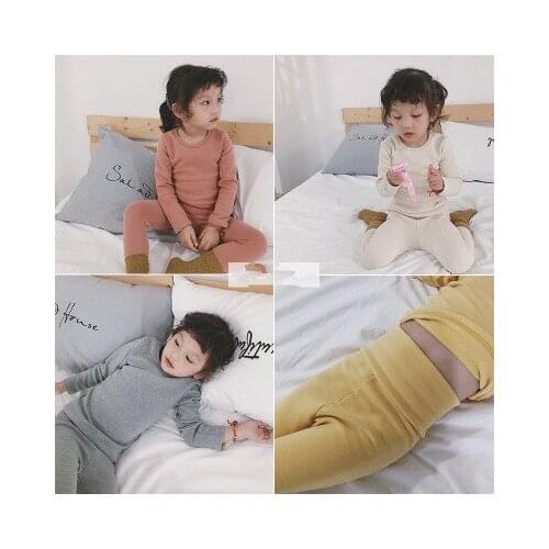 Toddler Pajamas Sets 2019 New Arrival Spring Baby Girls Boys Nightgown Long Sleeves Pant 2pcs Cotton Solid Kids Baby Sleepwear