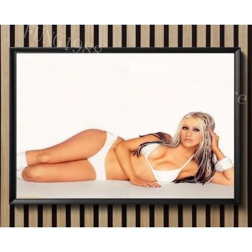 S022 Christina Aguilera Star Sexy Beautiful Girl Model Wall Posters Prints Silk Art Painting For Home Wall Bedroom Decor