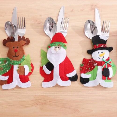 Christmas decorations Christmas table decorations hotel restaurant creative tableware set cute cutlery bag tableware mat