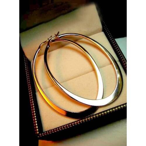 Classic Cute Female Big Circle Hoop Earrings Boho Fashion Gold Color Color Wedding Earrings For Women New Year Gifts