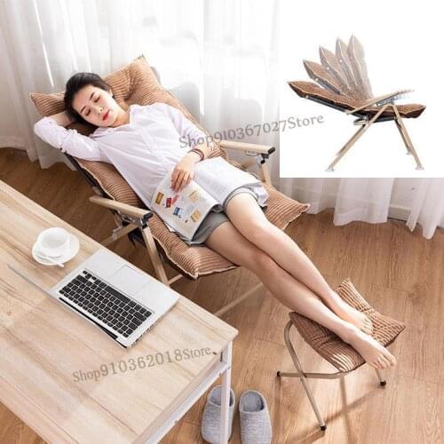 Recliner folding lunch break office portable nap chair pregnant woman home lazy back chair balcony lounge chair