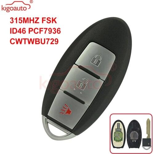 Kigoauto CWTWBU729 3button 315MHZ FSK ID46 PCF7936 285E3-AC70D Smart key for Nissan Armada Pathfinder Rogue Versa 2009 2010 2011