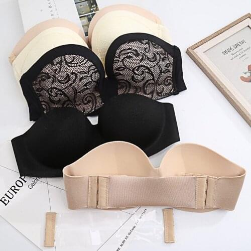 Tianlan zhong factory quality production without strapless non-slip breathable gather lace stealth security underwear miracl