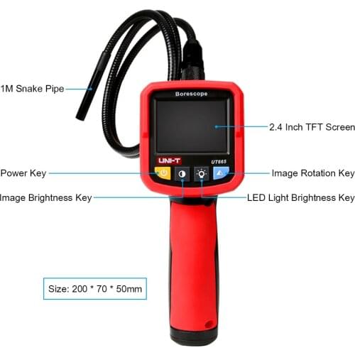 UT665 Industrial Borescope Professional Endoscope Vehicle Maintenance Inspection Pipeline Detector with Waterproof Snake Camera