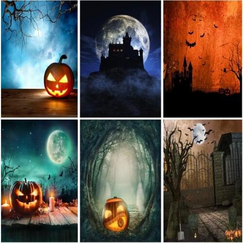 Vinyl Custom Photography Backdrops Props Pumpkin Halloween Baby Portrait Photo Studio Background 21610DGP-02