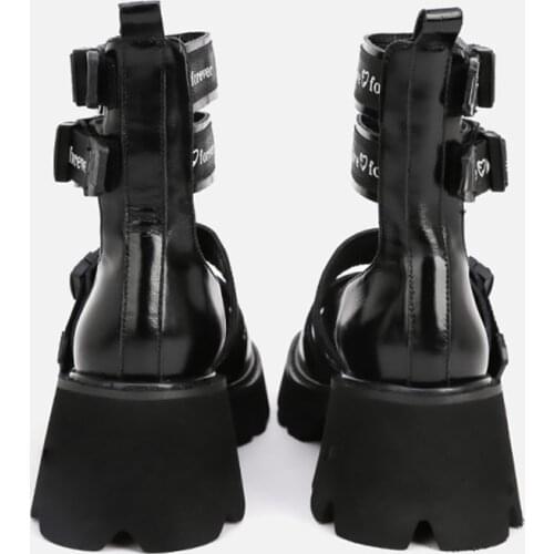 MUMANI Woman‘s 2021 New Mary Janes Square Heel Leather Genuine ROME Thick Bottom Shoes Retro Hollow Boots Platform Lady Footwear