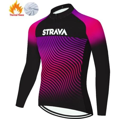 Strava Winter Thermal Fleece Masculino Camiseta Hombre Велоджерси Мужская Wielerkleding Fietskleding Heren Maillot Ciclismo