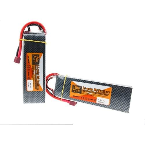1pcs ZOP Lipo Battery 7.4V 6000MAH 25C 2S TPlug For RC Drone Models Helicopters Airplanes Cars Boat Batteria
