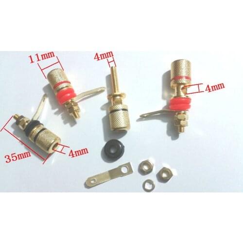 10pcs Gold plated Amplifier Terminal Binding Post Banana Audio Plug Jack 4mm New