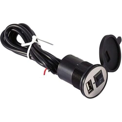 12-24V Universal USB Charger Motorcycle Power Adapter Socket USB Charger Waterproof Auto Charger Adapter for Mobilephone Gps
