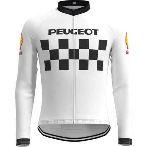 1986 Racing Go Pro Team Man Retro White Cycling Jersey Long Sleeves Clothing Triathlon Mtb Bike Jersey maillot ciclismo hombre