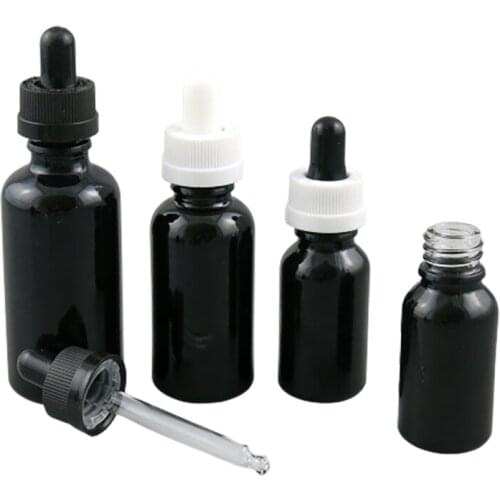 200 X 100ml Shining black E liquid dropper Vial 1oz black facny glass piepette dropper bottles 50ml 20ml 15ml10ml 5ml