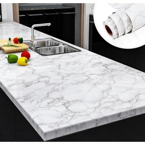 3M/5M/10M Kitchen Marble Contact Paper PVC Wallpaper Marble Countertop Stickers Bathroom Self Adhesive Waterproof Wall Stickers