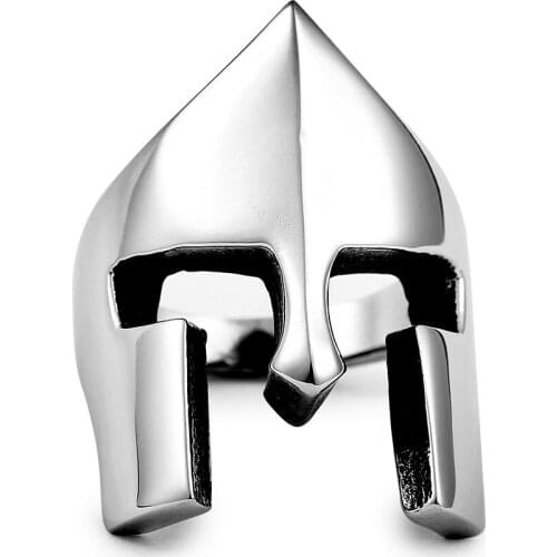316l stainless steel knight mask ring punk biker jewelry cool high quality ring for men
