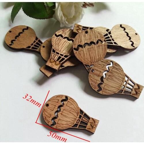 6pcs/lot 32*50MM Birds hot air balloon Wood Buttons / chips 1 Holes Decorative for Craft DIY Accessories
