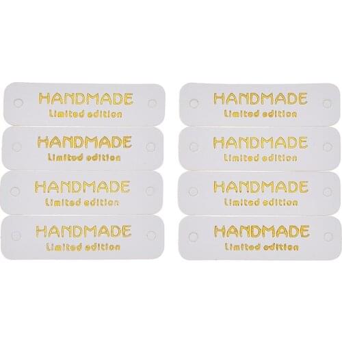 8pcs limited edition handmade leather labels for DIY sewing accessories for bag shoes Hat handmade leather sewing tags for gift