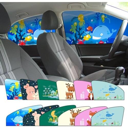 Car Cartoon Magnetic Sunshade Sunscreen Telescopic Folding Sun Block Car Magnetic Curtain Magnet Sunshade