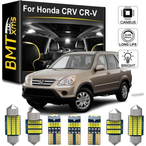 BMTxms 9Pcs Canbus No Error Auto Led Interior Dome Trunk Lamp License Plate Light For Honda CRV CR-V 2002-2006 Car Lighting