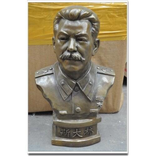 A bust of Stalin copper brass bronze sculpture great man ornaments 50 cm high