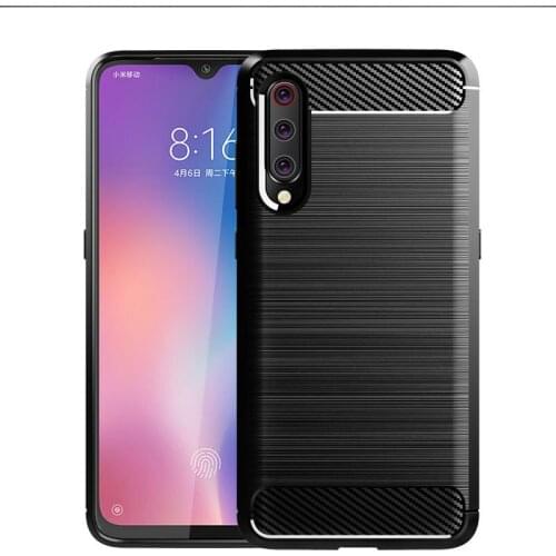 For Mi 9 Lite Case Carbon Fiber Cover Shockproof Phone Case For Xiaomi Mi CC 9 Mi9 Lite Cover Full Protection Bumper Flex Shell
