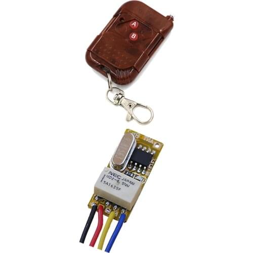 DC3.5V-12V Top Quality Mini Relay Wireless Switch Remote Control Power LED Lamp Controller Micro Receiver Peach Transmitter
