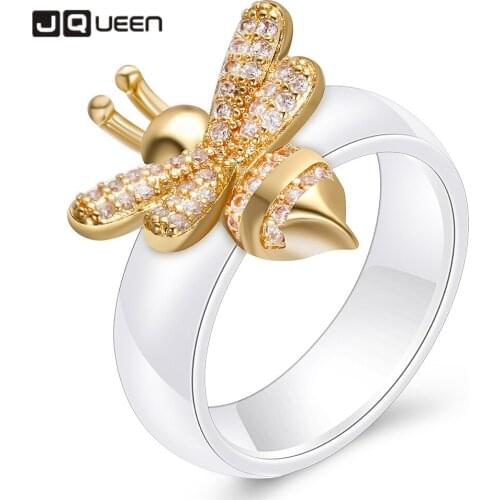 European and American New Hot Sell Simple Creative Fashionable and Individual Womens Inlaid Ceramic Ring