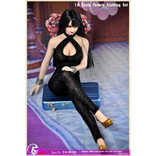 FASToys FA18-02 1/6 Low Breast Evening Dress Jersey Set Costume for 12" Collectible Action Figure Cosplay Doll DIY