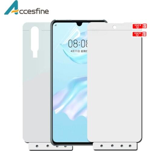 9D Front&Back Hydrogel Screen Protector Film For Huawei P30 P20 P40 Mate 10 20 Pro Lite Mate 20 X Full Cover Soft Protective Gel