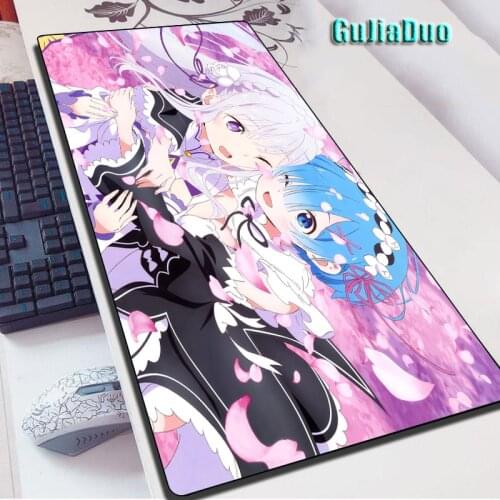 GuJiaDuo Large Rem Anime Mouse Pad Pc Computer Keyboard Table Pad Comics Cute Mousepad Gaming Room Accessories Kawaii Desk Mat