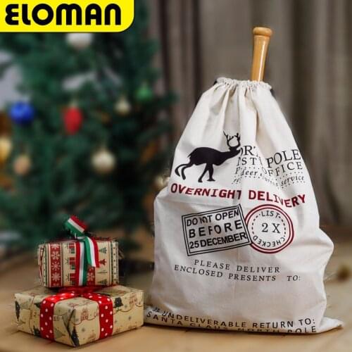 2022 Large Christmas Gift Bag Xmax Santa Claus Sack Drawstring Canvas Packing Storage For Christmas Decor And New Year Favor Bag